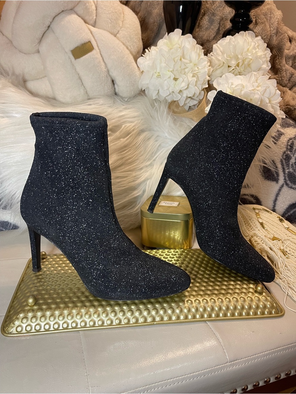 Giuseppe Zanotti Natalie Stretch Lurex Sock Booties